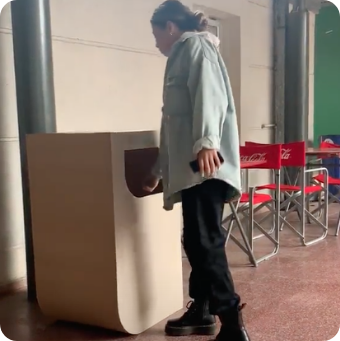 Prueba de uso de la maqueta del cesto