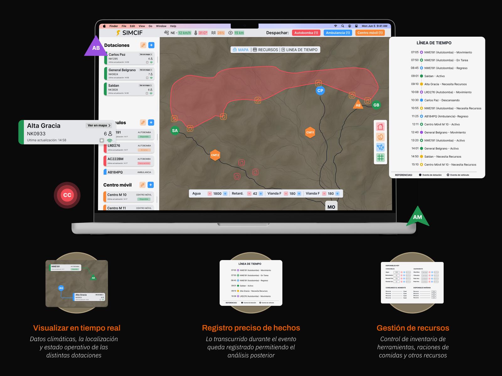 Mockup laptop, interfaz de mapa