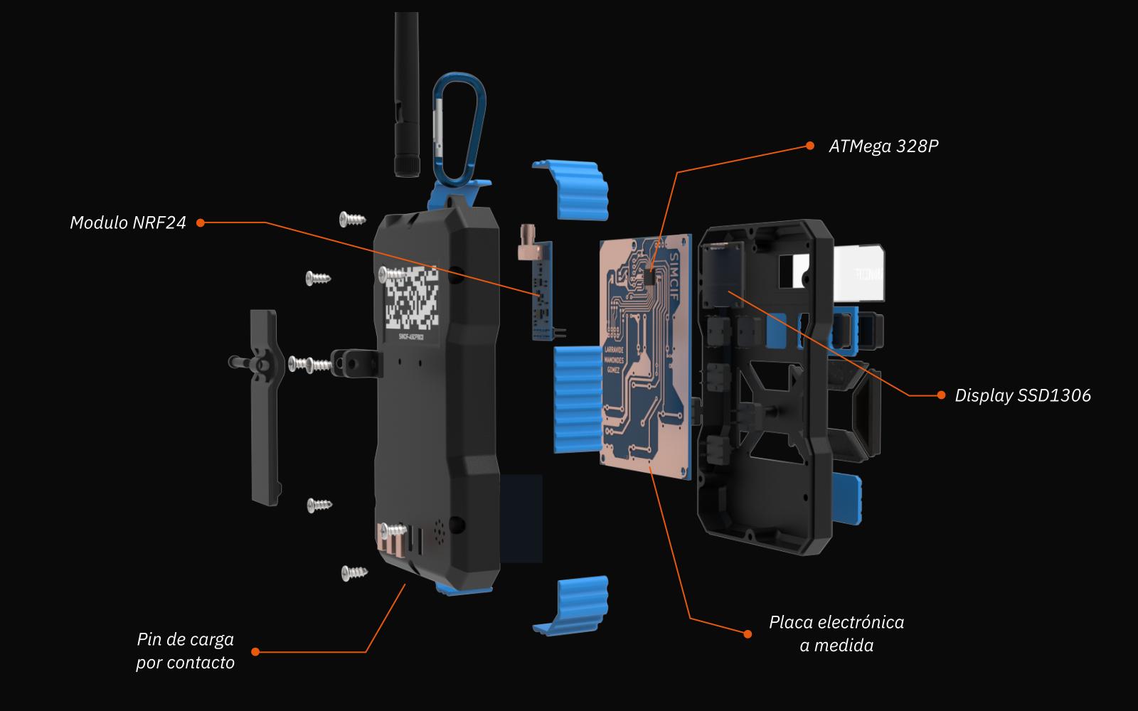 Exploded view con callouts técnicos