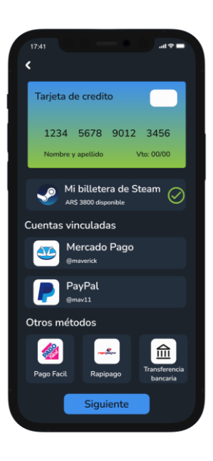 Métodos de pago y billetera de Steam