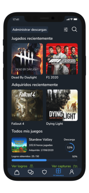 Mi biblioteca, administrar descargas